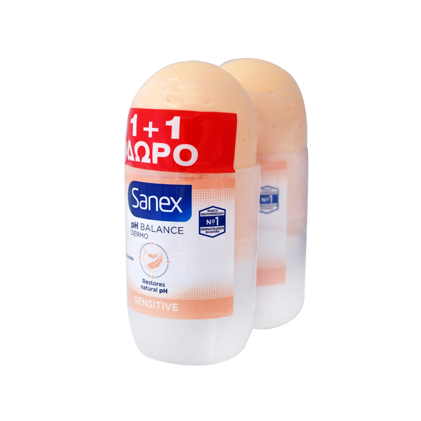 Sanex deodorant roll on sensitive 1x50ml + 1 free image 1