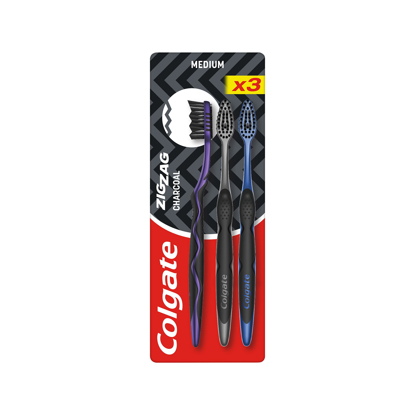 Colgate Zig zag charcoal οδοντόβουρτσα medium 3τεμ εικόνα 1