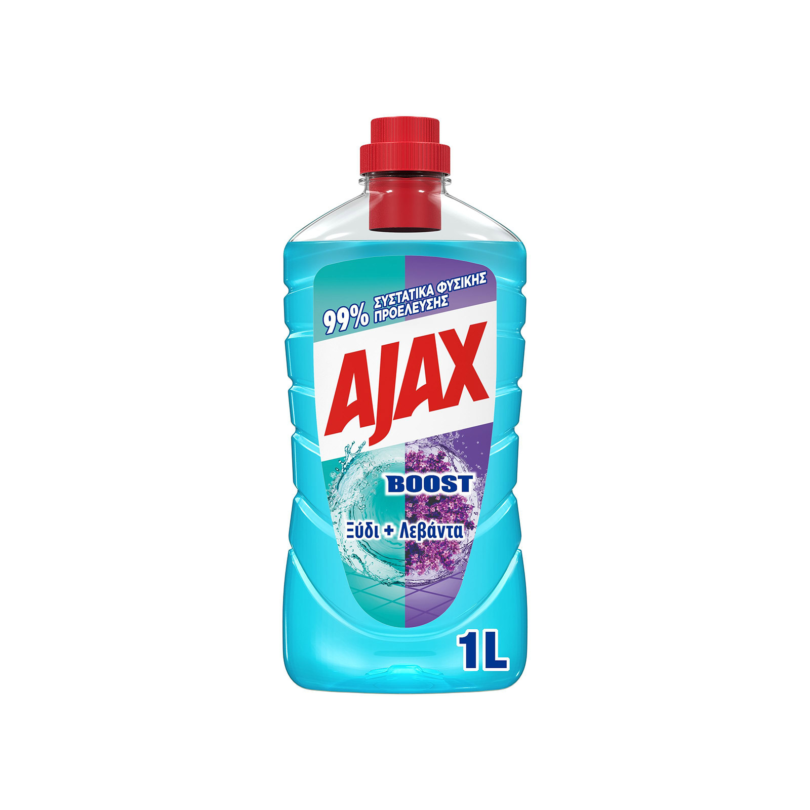 Ajax Boost υγρό καθαριστικό πατώματος ξίδι & λεβάντα 1lt εικόνα 1