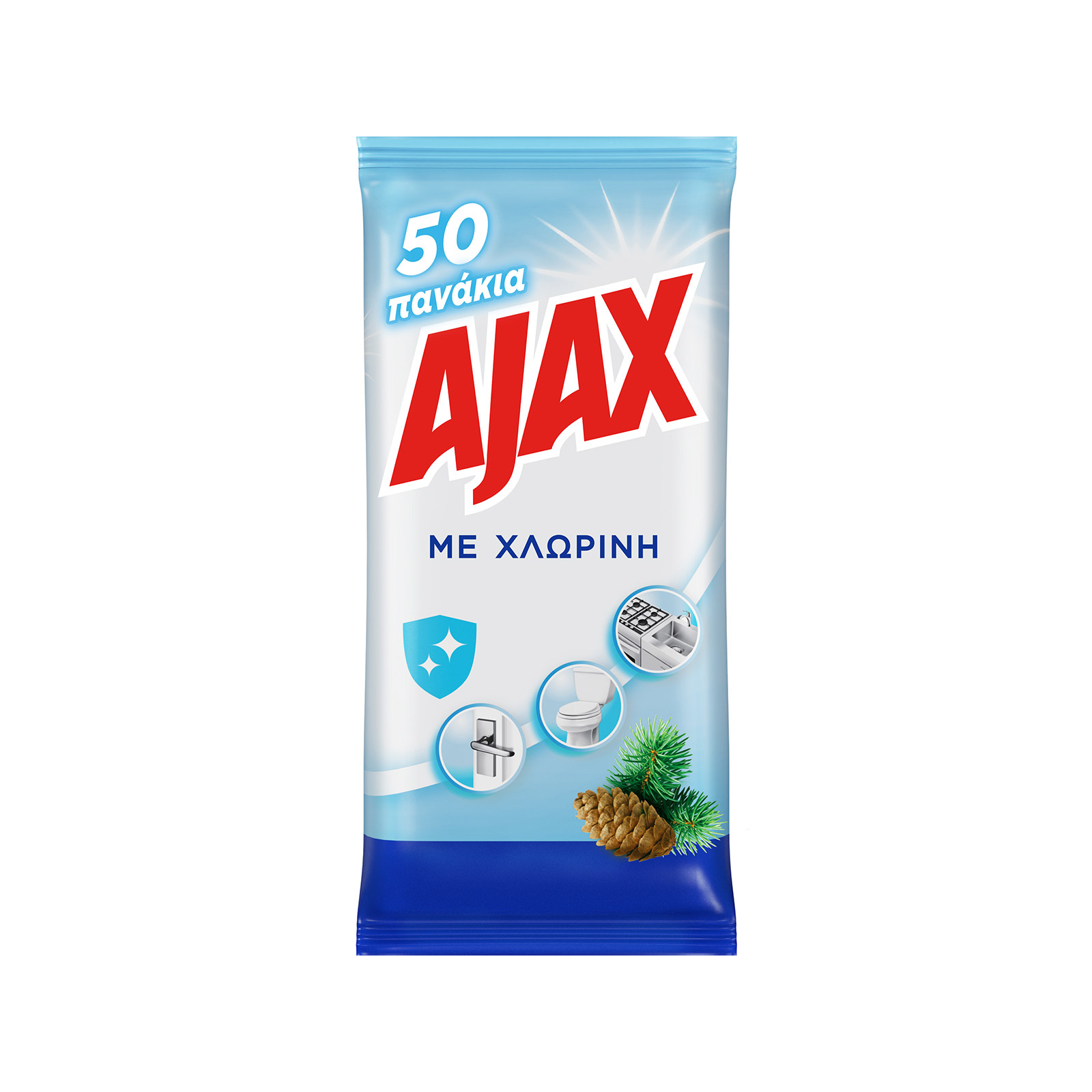Thanopoulos | Ajax Kloron wet cleaning cloths with bleach 50pcs