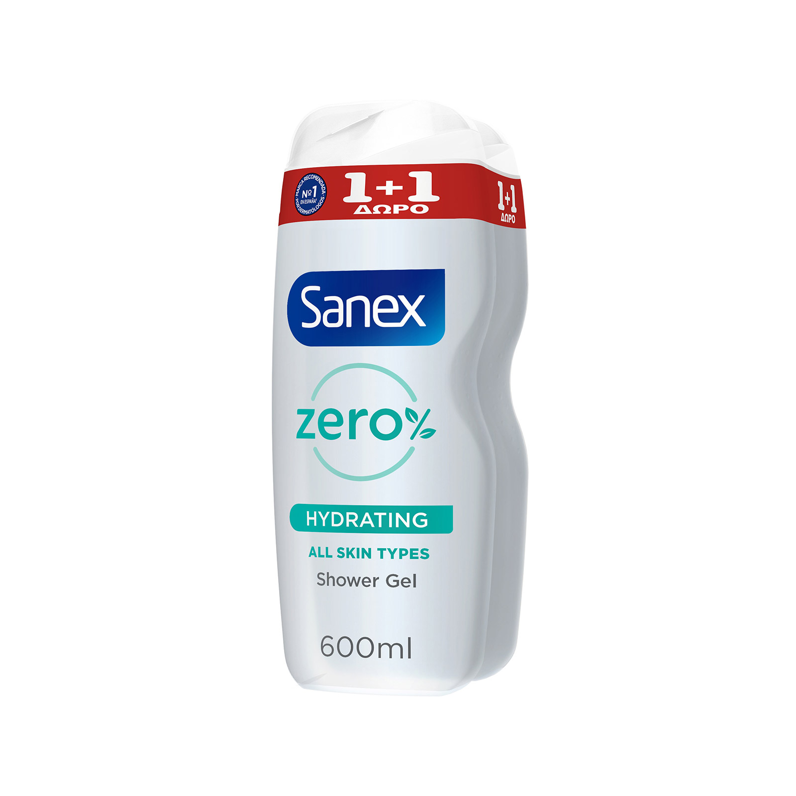 Sanex Zero 0% shower gel Hydrating 1x600ml + 1 free image 1