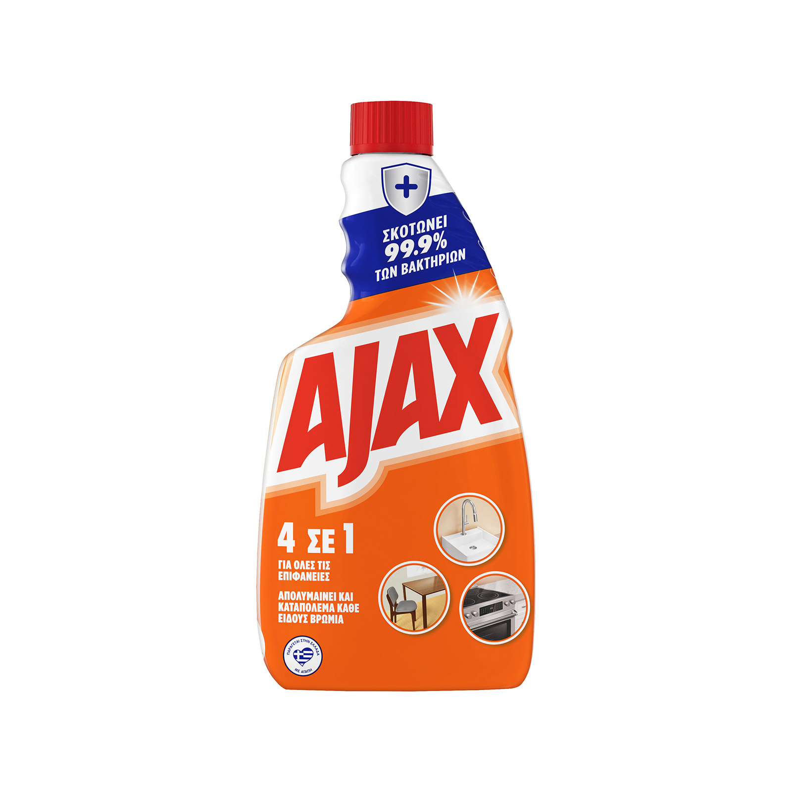 Ajax καθαριστικό & απολυμαντικό επιφανειών ανταλλακτικό 500ml εικόνα 1