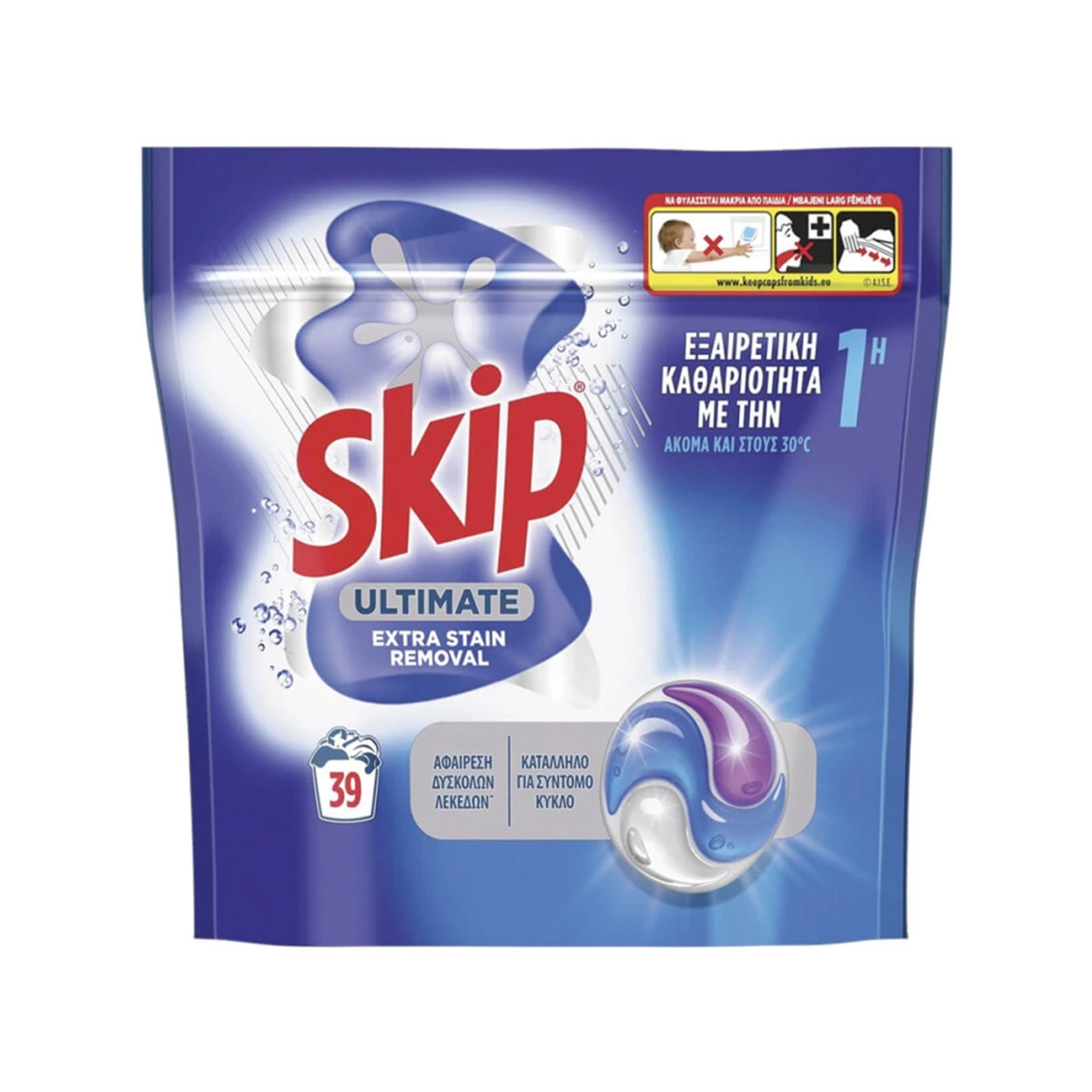 Skip Ultimate απορρυπαντικό πλυντηρίου σε κάψουλες 822,9 gr 39μεζ εικόνα 1