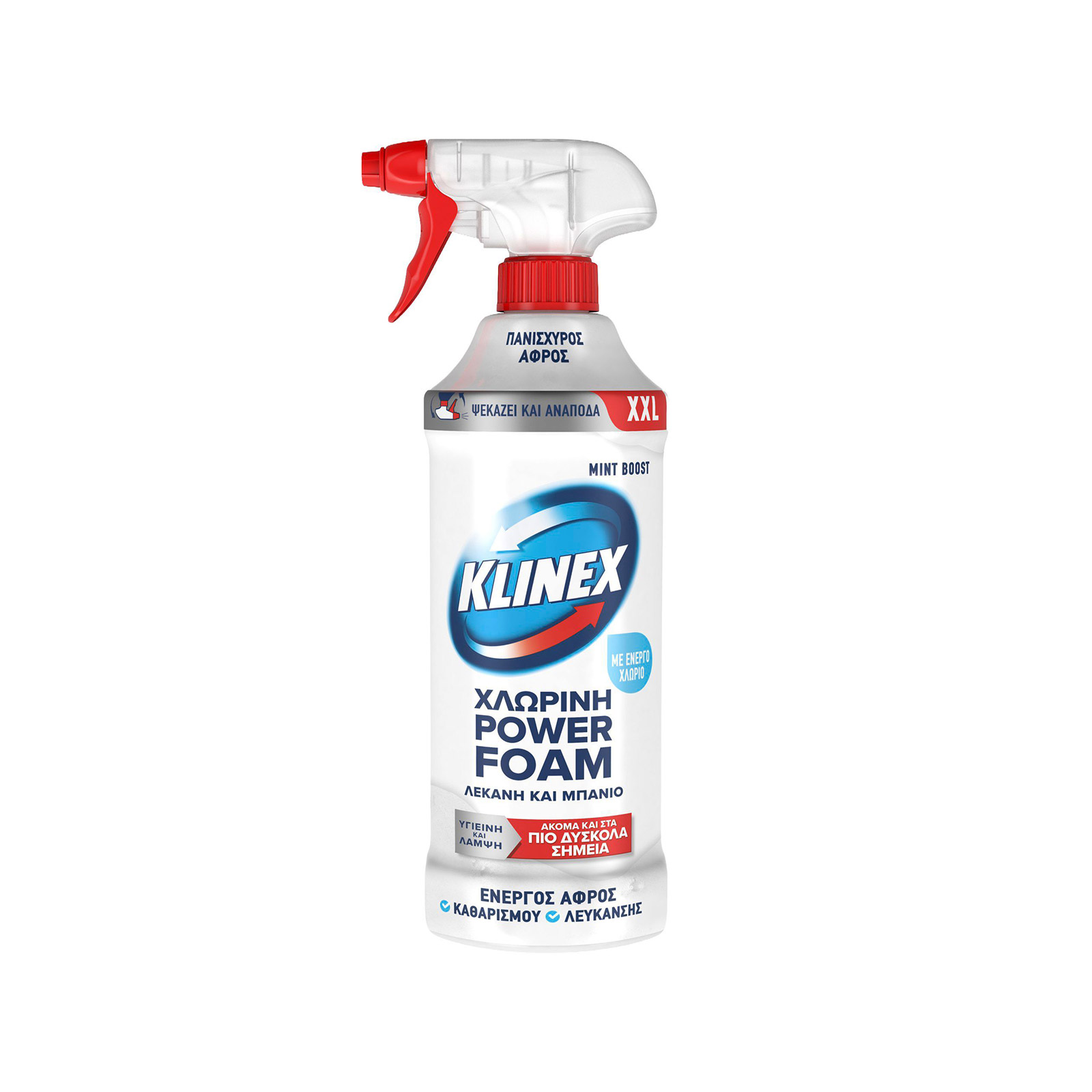 Klinex Power Foam χλωρίνη αφρός λεκάνη & μπάνιο 650ml εικόνα 1
