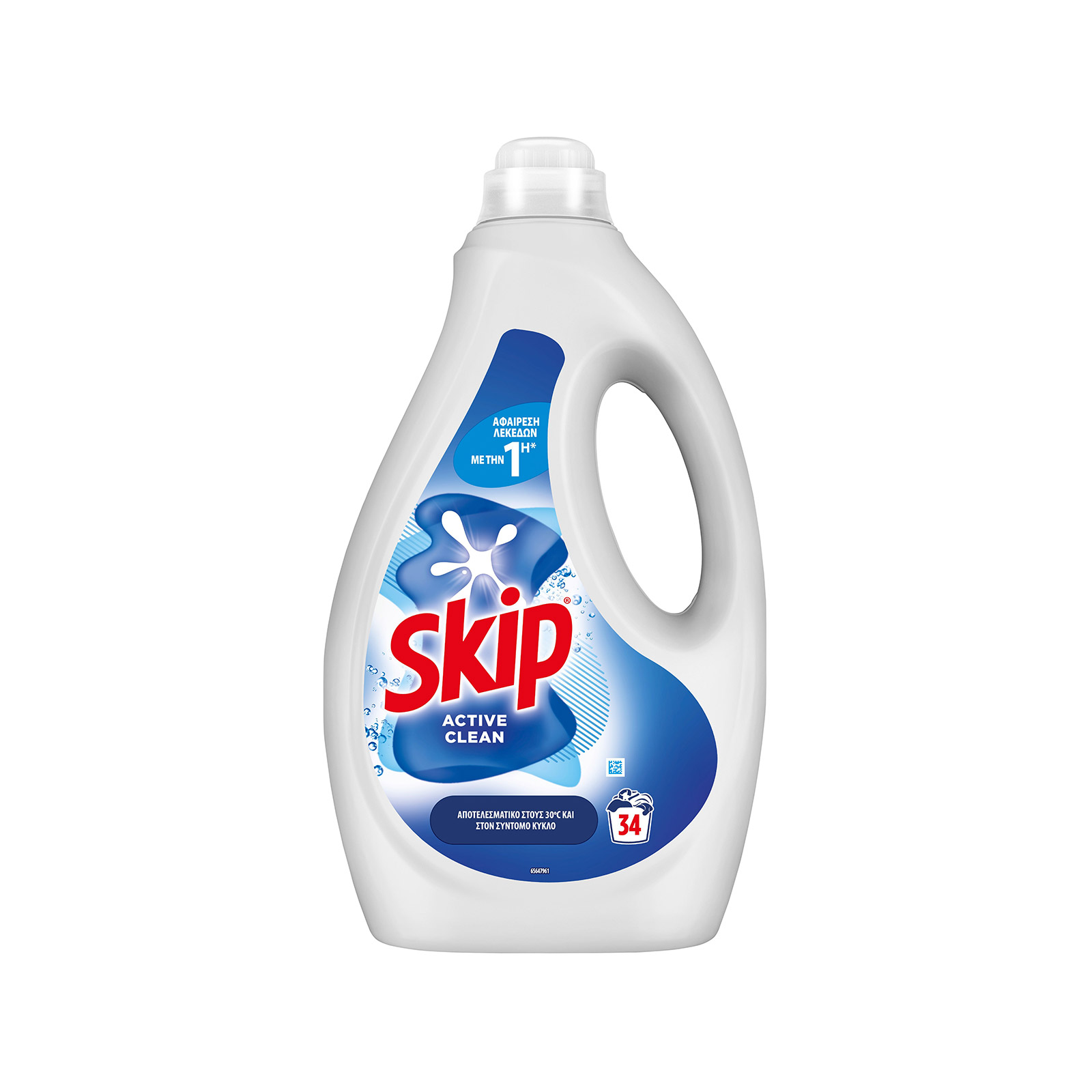 Skip υγρό απορρυπαντικό πλυντηρίου ρούχων active clean 1.53lt 34μεζ εικόνα 1