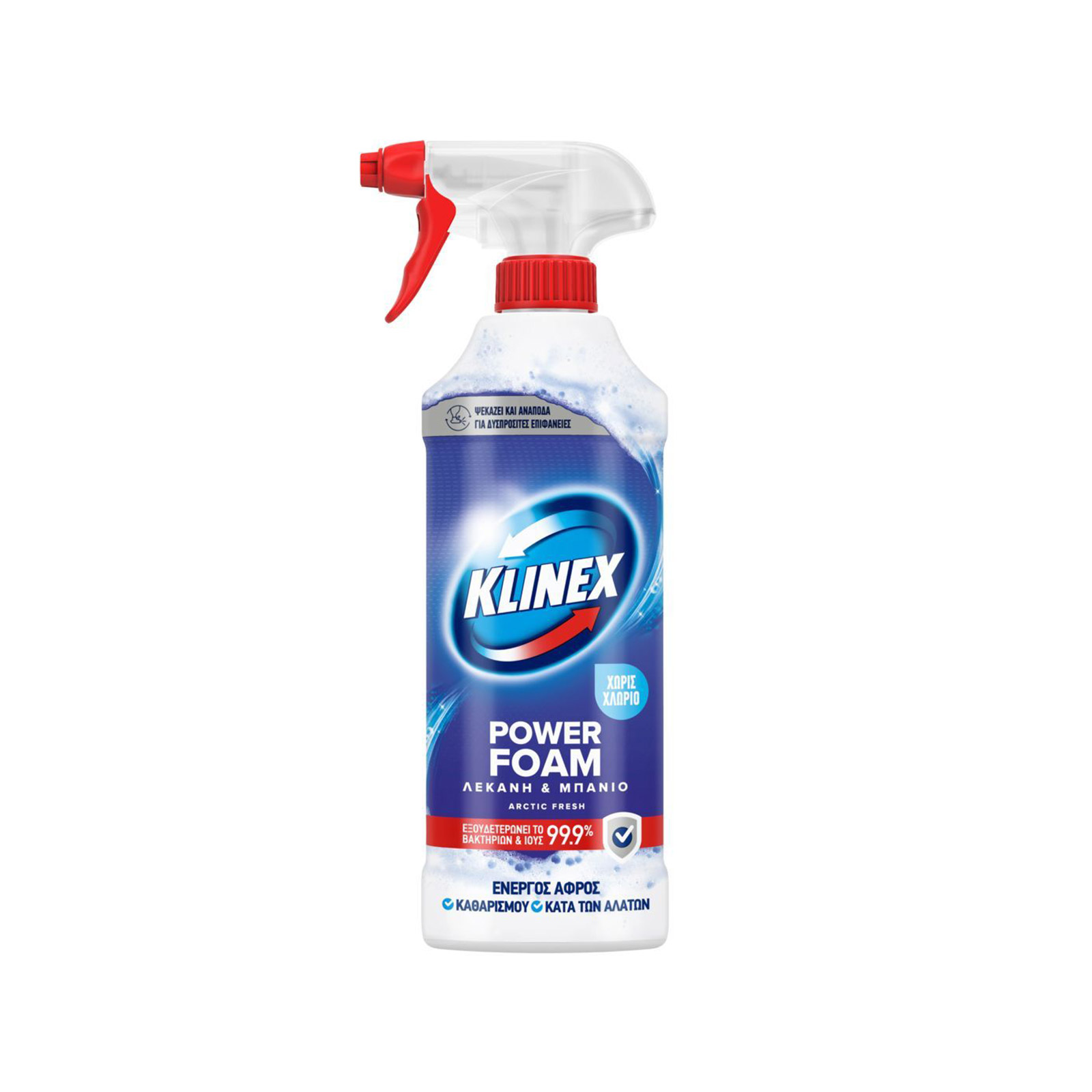 Klinex Power foam αφρός καθαρισμού μπάνιου arctic fresh 435ml εικόνα 1