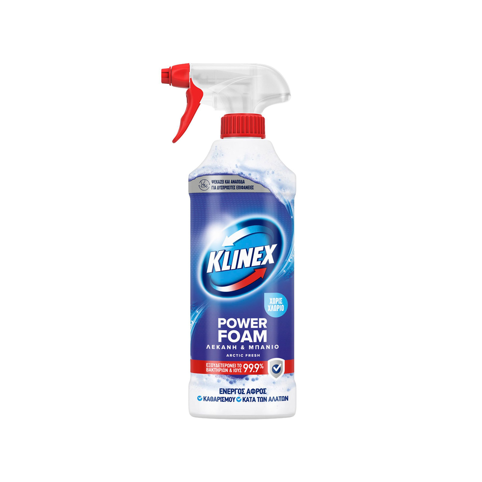 Klinex Power foam αφρός καθαρισμού μπάνιου arctic fresh 435ml εικόνα 1