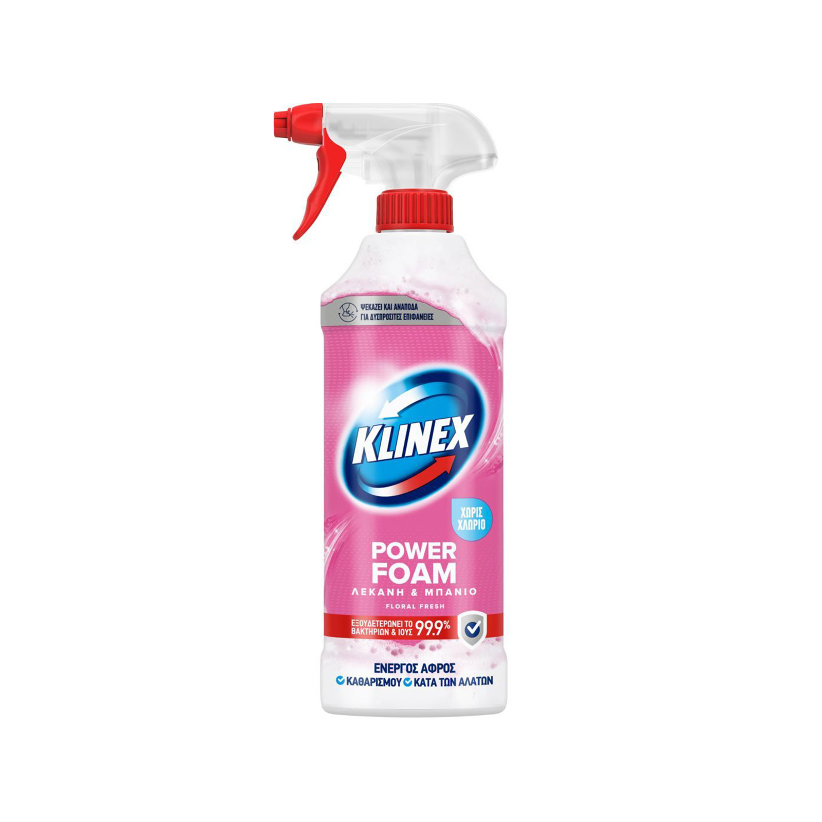 Klinex Power foam αφρός καθαρισμού μπάνιου floral fresh 435ml εικόνα 1