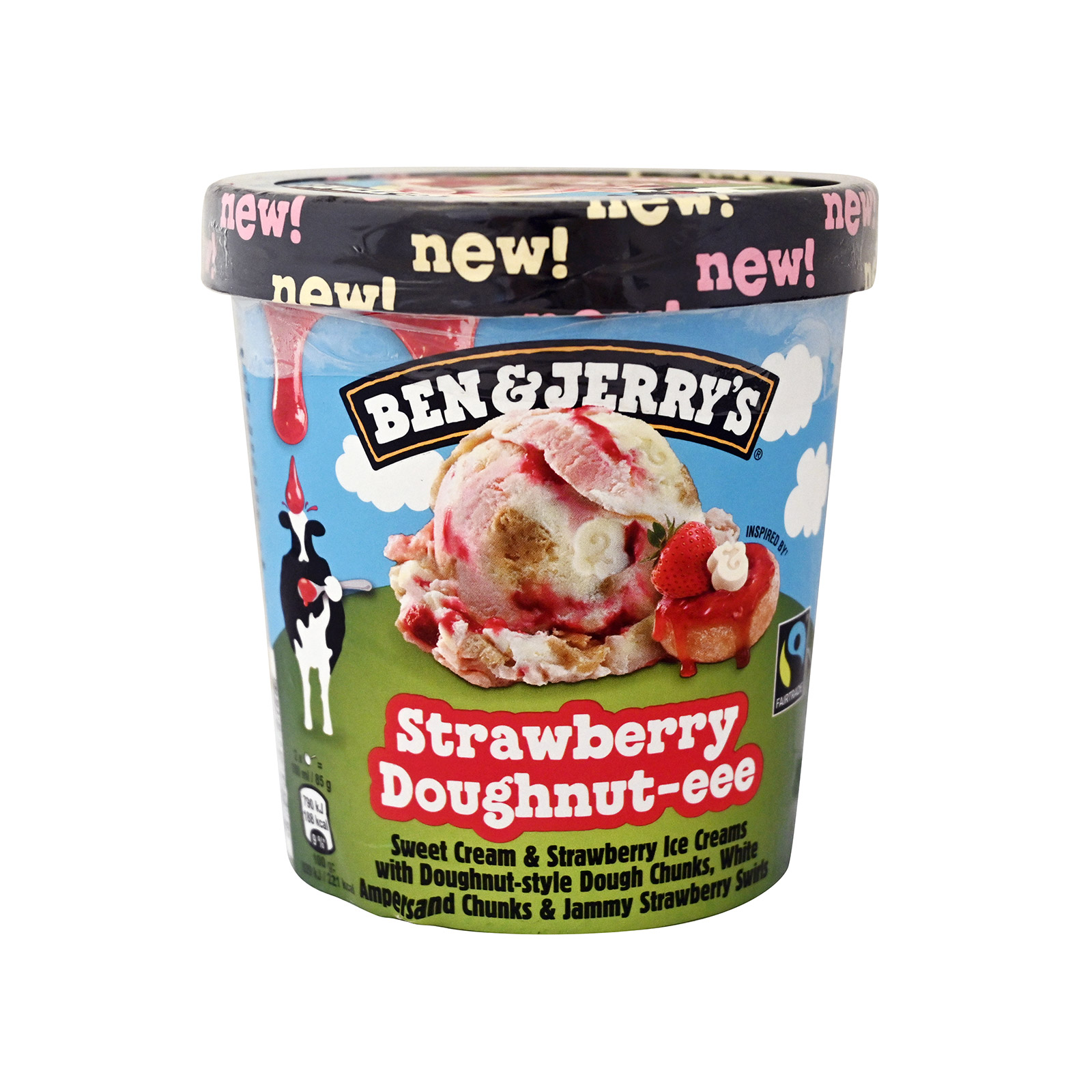 Ben & Jerry's παγωτό οικογενειακό strawberry doughnut-eee 465ml εικόνα 1