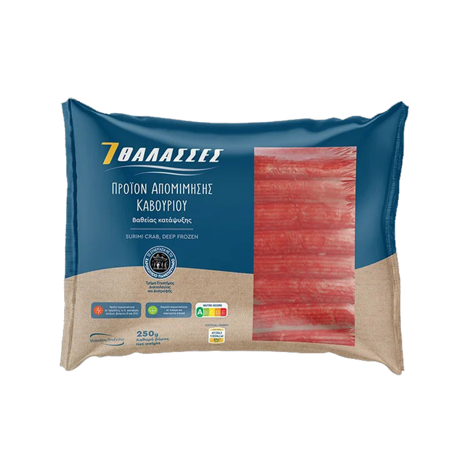 7 Θάλασσες προϊόν απομίμησης καβουριού κατάψυξης 250g εικόνα 1