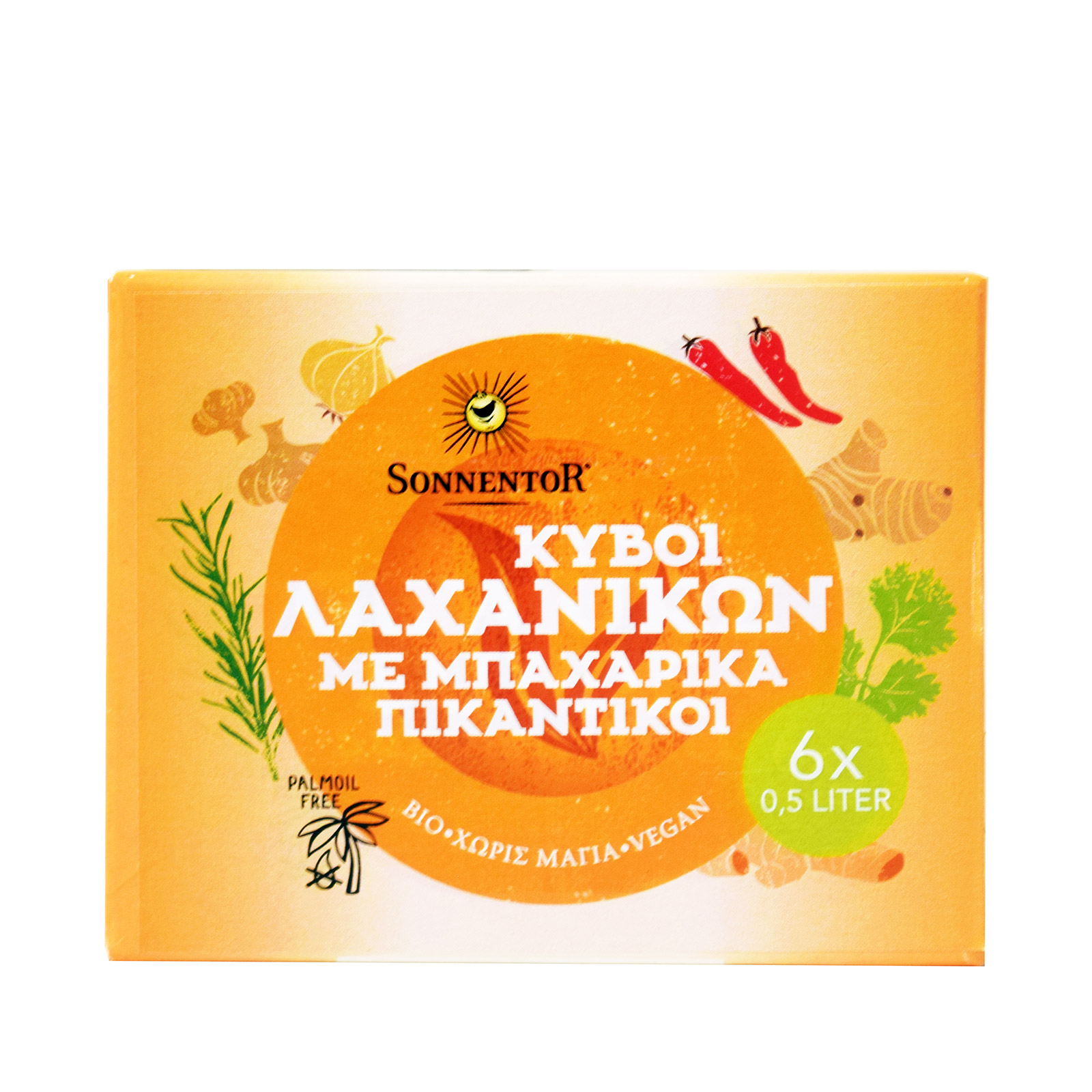 Sonnentor ζωμός σε κύβους λαχανικών με μπαχαρικά, χωρίς μαγια 6 κύβοι 60g εικόνα 1