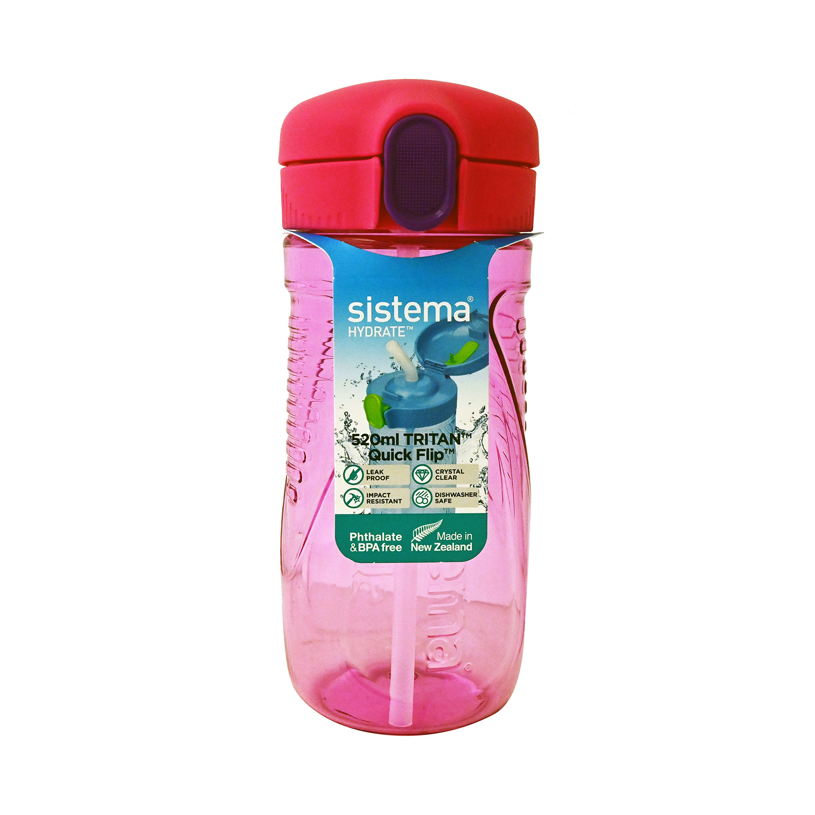 Sistema Hydrate tritan quick flip μπουκάλι πλαστικό φούξια 520ml εικόνα 1