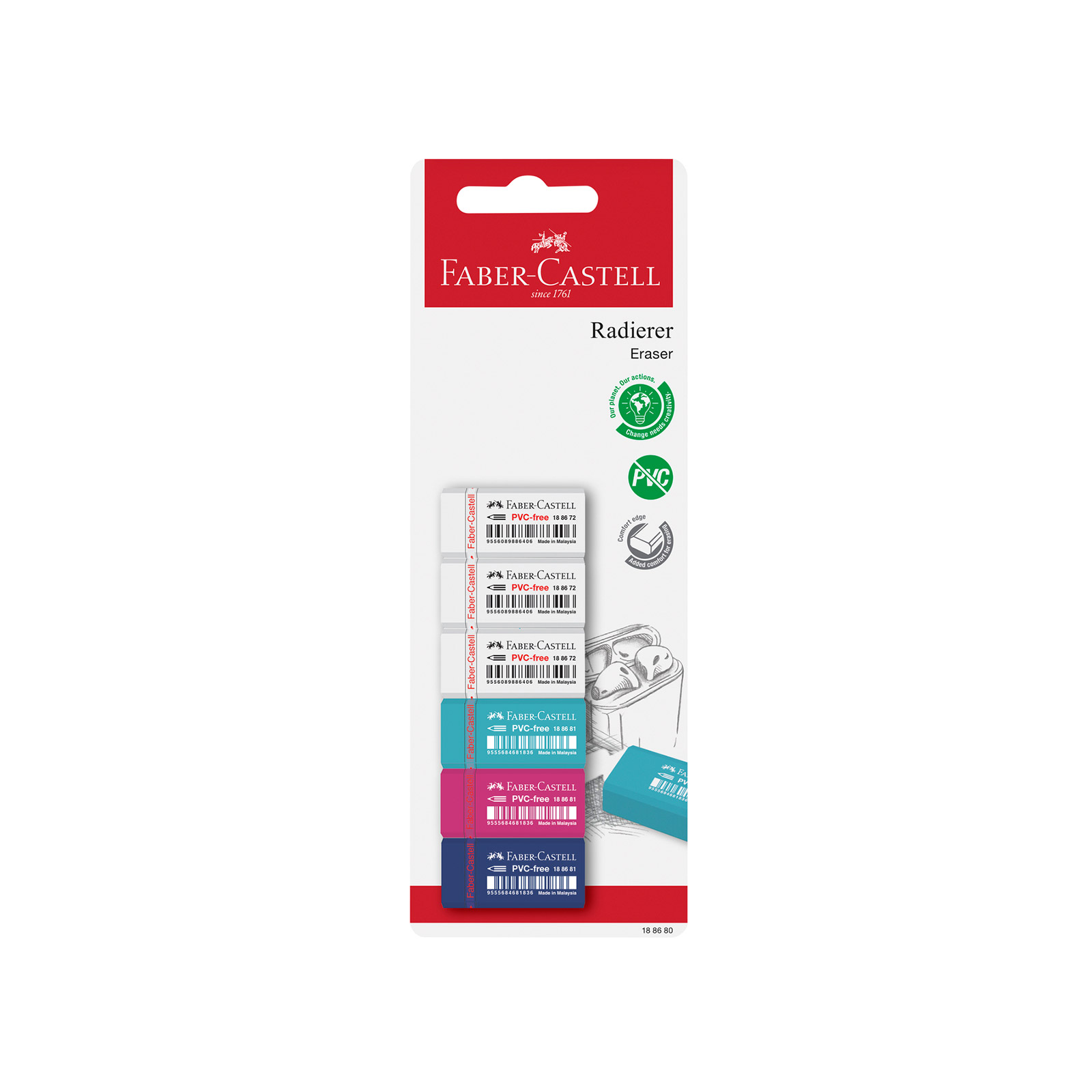 Faber Castell γόμα 6τεμ εικόνα 1